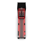 Overhead view of the Bay Tek Skee-Ball Home Arcade Glow lit with vibrant red lights.