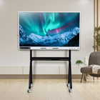 Interactive whiteboard displaying a nature scene in a classroom setting