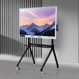 Smart Board on a stand with a mountainous landscape display in a modern room.
