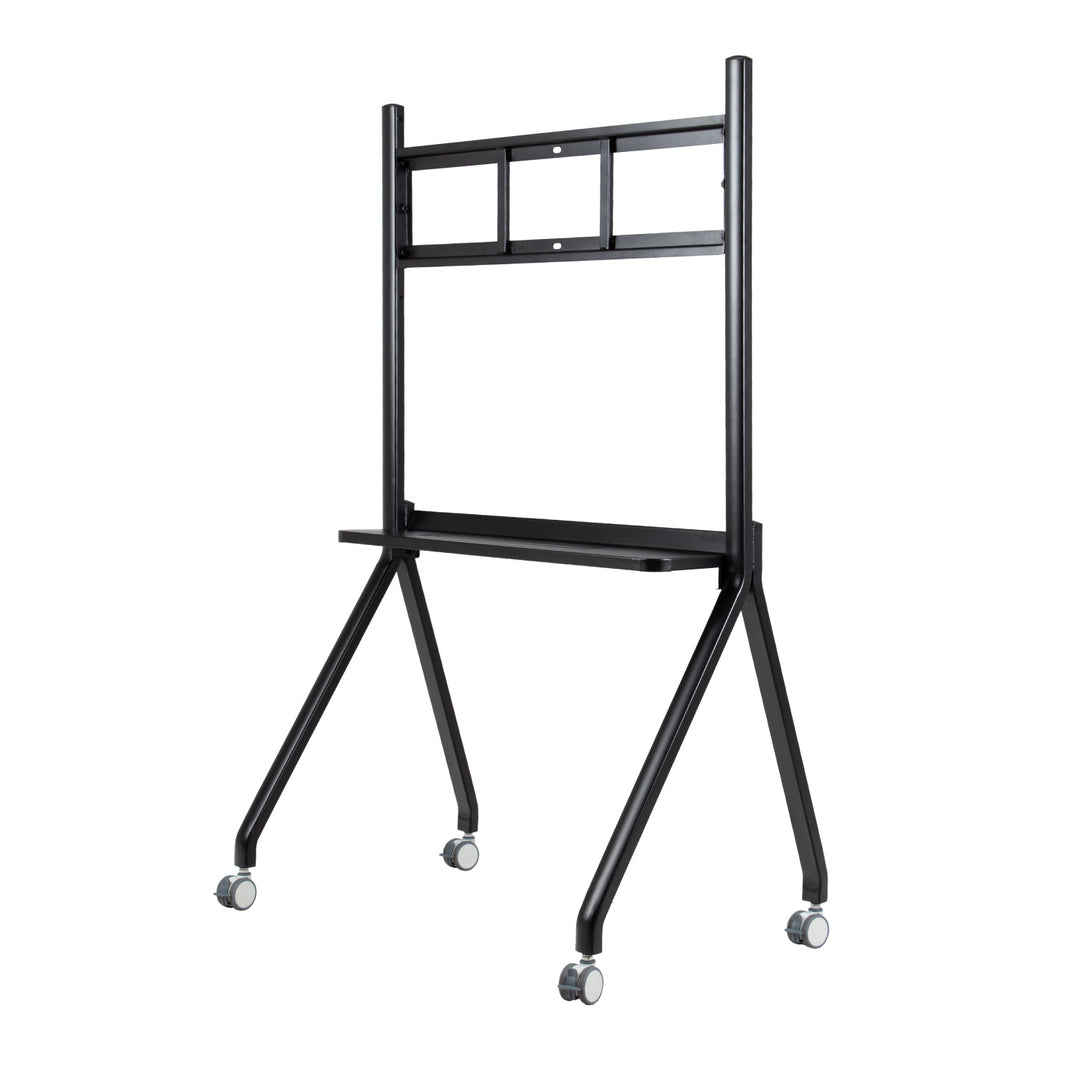Black stand with wheels on a white background