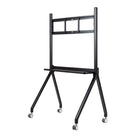 Black stand with wheels on a white background