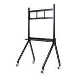 Black stand with wheels on a white background