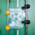 Close-up of a Tornado Sport II Foosball Table in Weathered Walnut by Tornado.