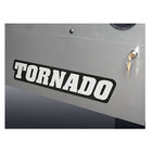Close-up of a Tornado Tournament Competition T-3000 Foosball Table panel with lock and key.