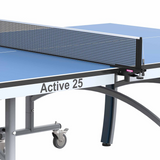 Table tennis table with 'Active 25' branding on a white background