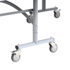 Metal trolley with wheels on a white background