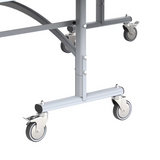 Metal trolley with wheels on a white background