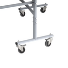 Metal trolley with wheels on a white background