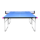 A compact outdoor table is shown in a white background, showcasing its sleek design and functionality, perfect for small spaces.
