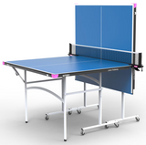 A vibrant Butterfly Junior Rollaway Table Tennis Table in blue 