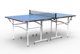A vibrant Butterfly Junior Rollaway Table Tennis Table in blue 