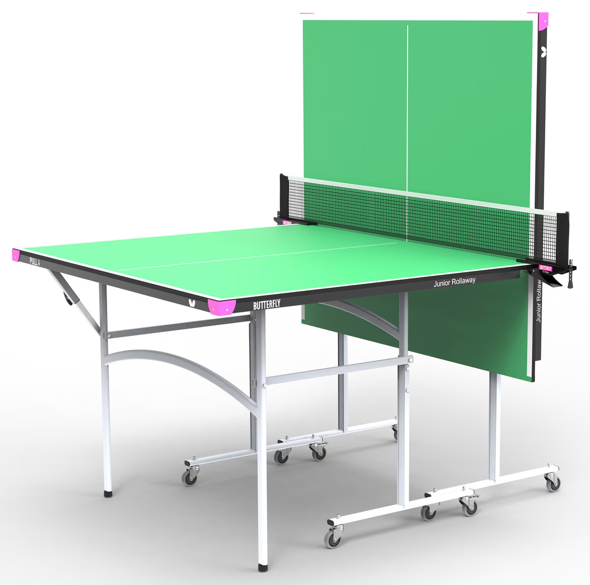 A vibrant Butterfly Junior Rollaway Table Tennis Table in green