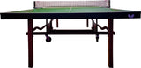 Butterfly Nippon 22 Table Tennis Table with net, wooden legs, and wheels. USATT approved.