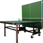 Butterfly Nippon 22 Table Tennis Table with net, wooden legs, and wheels. USATT approved.