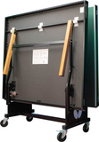 Butterfly Nippon 22 Table Tennis Table with net, wooden legs, and wheels. USATT approved.