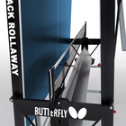 Butterfly Playback 19 Blue Table by Butterfly with net, wheels, steel frame, and playback feature.