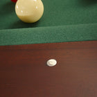 Billiard balls on a Brunswick Billiards The Henderson 8' Slate Pool Table in Espresso.