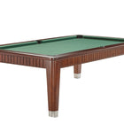 Brunswick Billiards The Henderson 8' Slate Pool Table in Espresso with green felt and metal legs.