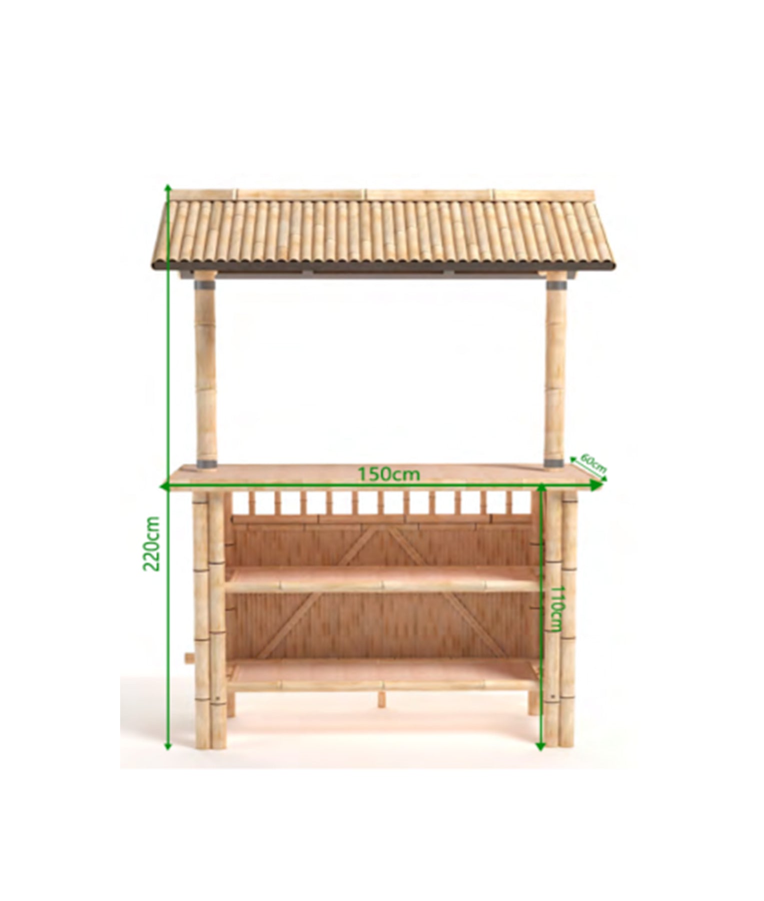 RAM Game Room 60" Bamboo Tiki Bar adds tropical style to your indoor or outdoor lounge.