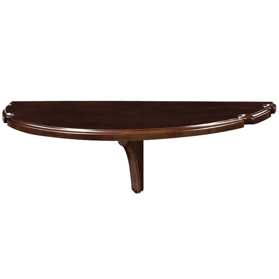 RAM Game Room Wall Pub Table - Cappuccino: a dark wood wall-mounted half-round table.