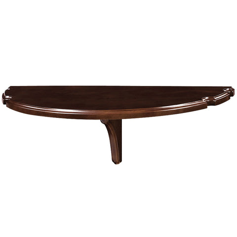 RAM Game Room Wall Pub Table - Cappuccino: a dark wood wall-mounted half-round table.