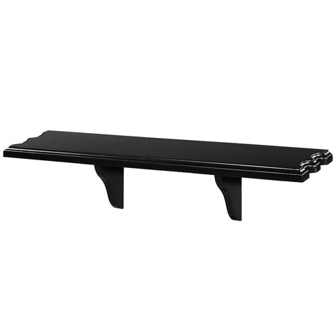 RAM Game Room Wall Shelf - Black with decorative cut-outs and two sturdy brackets.