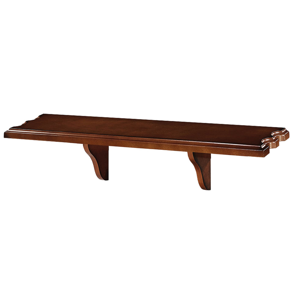RAM Game Room Wall Shelf in Chestnut features elegant edges and two brackets for any room.