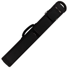 Black pool cue case with handle on a white background