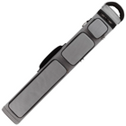 Gray and black tool belt on a white background
