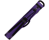 A purple instrument case with black straps, buckles, and a top handle, shown diagonally on a plain white background.