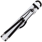 A white and black sports equipment bag with adjustable black straps and a top carry handle, shown on a plain white background.