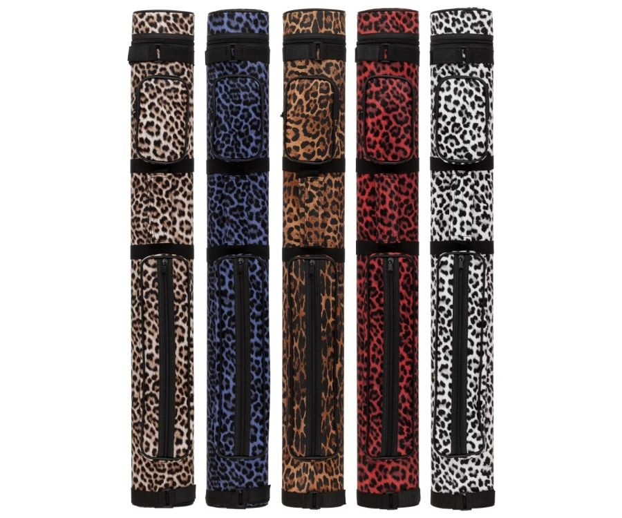 Five animal print grips with black accents on a white background