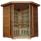 Blue Wave Whistler 4-Person Cedar Corner Infrared Sauna w/ 10 Carbon Heaters