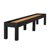 American Heritage Alta 12' Shuffleboard Table in Black Ash features six sturdy legs.