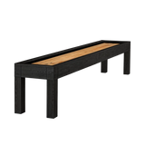 American Heritage Billiards Alta 9' Shuffleboard Table in Black Ash with wood playing surface.
