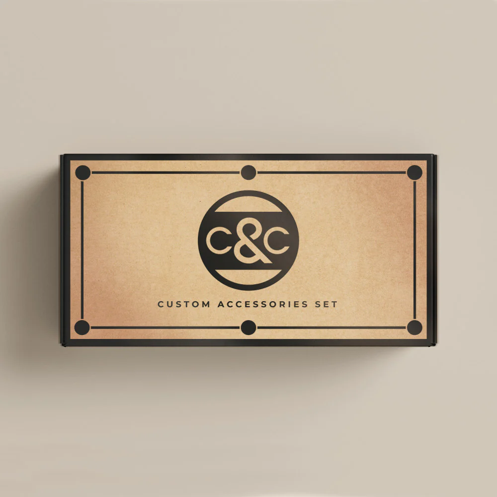 Box labeled 'C&C Custom Accessories Set' on a beige background