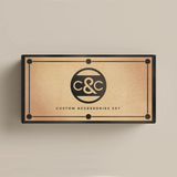 Box labeled 'C&C Custom Accessories Set' on a beige background