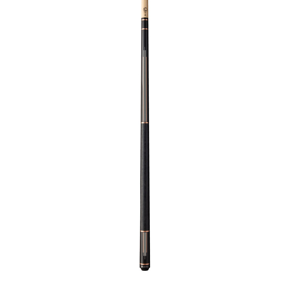 Lucasi Custom Art Deco Rose Gold & Silver Cue shown vertically on a white background.