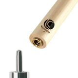 Close-up of Lucasi Custom Uni-Loc Zero Flexpoint Shaft with metallic joint and chrome pin.