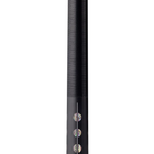 Black cue with a brand logo on a white background