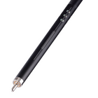 Black and silver fishing cue on a white background