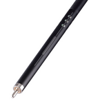 Black and silver fishing cue on a white background