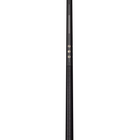 Black pool cue with wooden tip on a white background