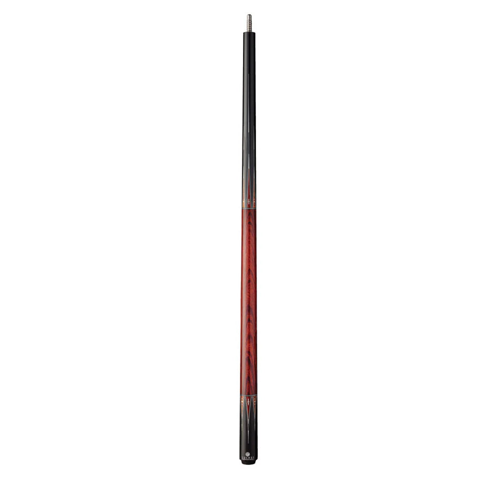 Lucasi Pro OD Series - Rengas Cue Butt, a black and reddish-brown cue shown vertically.