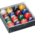 Set of billiard balls in a box with numbers on each ball