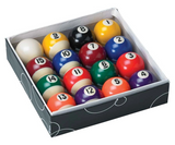 Set of billiard balls in a box with numbers on each ball