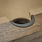 Close-up of Brunswick Billiards Botanic 8' Pool Table pocket with tan felt and black corner guard.