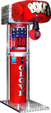 Kalkomat Boxer Glove Boxing Game: coin-op, red, with punching bag and digital score display.