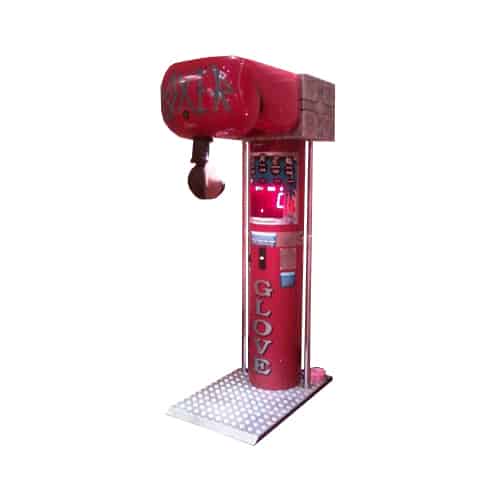 Kalkomat Boxer Glove Boxing Game: coin-operated, with hanging glove & digital punch display.