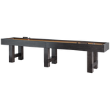 American Heritage Billiards Bristol 14' Shuffleboard Table in Charcoal, isolated on white.